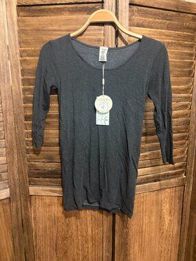 C'est Moi Bamboo 3/4 Sleeve Top Heather Black OS(2-12)